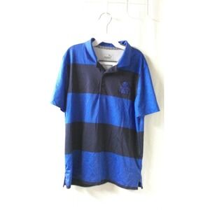 Puma Boy's Small Navy/Royal Striped‎ Short Sleeved Polo Shirt